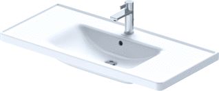 DURAVIT D-NEO WASTAFEL MET WASKOM MIDDEN MET KRAANGAT MET OVERLOOP 100.5X48CM WIT 