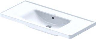 DURAVIT D-NEO WASTAFEL MET WASKOM MIDDEN ZONDER KRAANGAT MET OVERLOOP 100.5X48CM WIT 