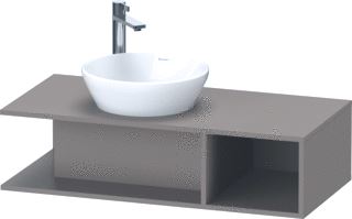 DURAVIT D-NEO WASTAFELONDERBOUWKAST MET 1 OPEN VAK ZIJDELINGS RECHTS 100X48X26CM BASALT MAT