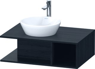 DURAVIT D-NEO WASTAFELONDERBOUWKAST MET 1 OPEN VAK ZIJDELINGS RECHTS 80X55X26CM EIKEN ZWART MAT