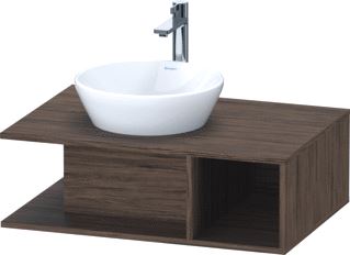 DURAVIT D-NEO WASTAFELONDERBOUWKAST MET 1 OPEN VAK ZIJDELINGS RECHTS 80X55X26CM NOTEN DONKER MAT