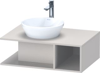 DURAVIT D-NEO WASTAFELONDERBOUWKAST MET 1 OPEN VAK ZIJDELINGS RECHTS 80X55X26CM TAUPE MAT