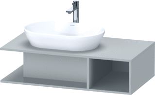 DURAVIT D-NEO WASTAFELONDERBOUWKAST MET 1 OPEN VAK ZIJDELINGS RECHTS 100X55X26CM BETONGRIJS MAT