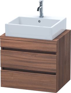 DURAVIT DURASTYLE CONSOLE WASTAFELMEUBEL 600X478 MM KLEUR FRONT: NOTEN MAT KLEUR CORPUS: NOTEN MAT AANTAL SCHUIFLADES: 2 SIFONUITSPARING