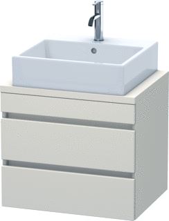 DURAVIT DURASTYLE CONSOLE WASTAFELMEUBEL 600X478 MM KLEUR FRONT: TAUPE MAT KLEUR CORPUS: TAUPE MAT AANTAL SCHUIFLADES: 2 SIFONUITSPARING