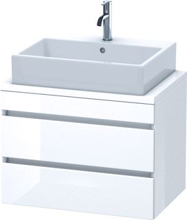 DURAVIT DURASTYLE CONSOLE WASTAFELMEUBEL 700X478 MM KLEUR FRONT: BETONGRIJS MAT KLEUR CORPUS: WIT MAT AANTAL SCHUIFLADES: 2 SIFONUITSPARING