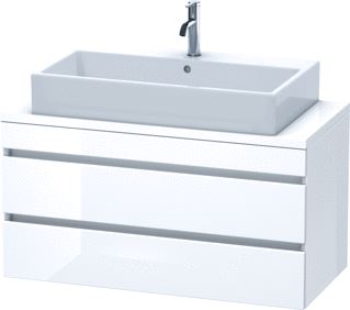 DURAVIT DURASTYLE CONSOLE WASTAFELMEUBEL 1000X478 MM KLEUR FRONT: WIT MAT KLEUR CORPUS: BASALT MAT AANTAL SCHUIFLADES: 2 SIFONUITSPARING