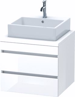 DURAVIT DURASTYLE CONSOLE WASTAFELMEUBEL 600X548 MM KLEUR FRONT: GRAFIET MAT KLEUR CORPUS: WIT MAT AANTAL SCHUIFLADES: 2 SIFONUITSPARING