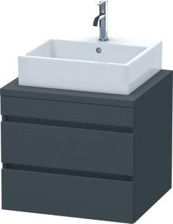 DURAVIT DURASTYLE CONSOLE WASTAFELMEUBEL 600X548 MM KLEUR FRONT: GRAFIET MAT KLEUR CORPUS: GRAFIET MAT AANTAL SCHUIFLADES: 2 SIFONUITSPARING 