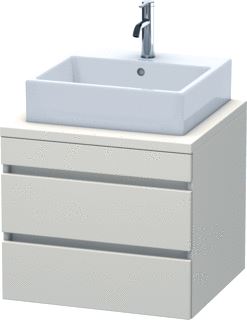 DURAVIT DURASTYLE CONSOLE WASTAFELMEUBEL 600X548 MM KLEUR FRONT: TAUPE MAT KLEUR CORPUS: TAUPE MAT AANTAL SCHUIFLADES: 2 SIFONUITSPARING