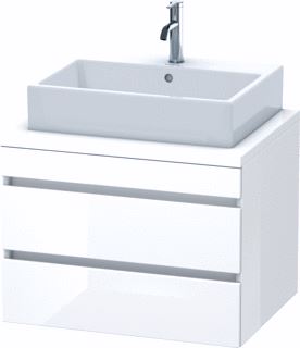 DURAVIT DURASTYLE CONSOLE WASTAFELMEUBEL 700X548 MM KLEUR FRONT: BETONGRIJS MAT KLEUR CORPUS: WIT MAT AANTAL SCHUIFLADES: 2 SIFONUITSPARING 