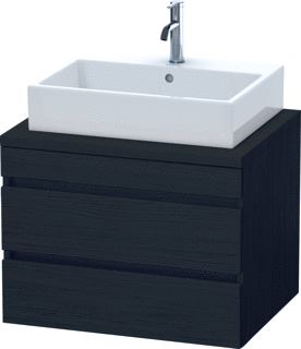 DURAVIT DURASTYLE CONSOLE WASTAFELMEUBEL 700X548 MM KLEUR FRONT: EIKEN ZWART MAT KLEUR CORPUS: EIKEN ZWART MAT AANTAL SCHUIFLADES: 2 SIFONUITSPARING 