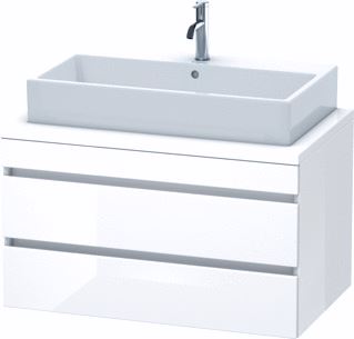 DURAVIT DURASTYLE CONSOLE WASTAFELMEUBEL 900X548 MM KLEUR FRONT: BETONGRIJS MAT KLEUR CORPUS: WIT MAT AANTAL SCHUIFLADES: 2 SIFONUITSPARING 