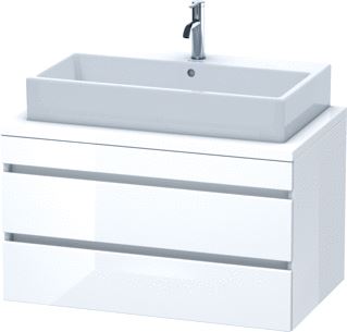 DURAVIT DURASTYLE CONSOLE WASTAFELMEUBEL 900X548 MM KLEUR FRONT: WIT HOOGGLANS KLEUR CORPUS: WIT HOOGGLANS AANTAL SCHUIFLADES: 2 SIFONUITSPARING 