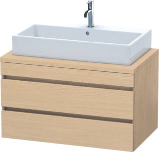 DURAVIT DURASTYLE CONSOLE WASTAFELMEUBEL 900X548 MM KLEUR FRONT: NATUUR EIKEN MAT KLEUR CORPUS: NATUUR EIKEN MAT AANTAL SCHUIFLADES: 2 SIFONUITSPARING 