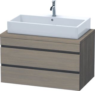 DURAVIT DURASTYLE CONSOLE WASTAFELMEUBEL 900X548 MM KLEUR FRONT: EIKEN TERRA MAT KLEUR CORPUS: EIKEN TERRA MAT AANTAL SCHUIFLADES: 2 SIFONUITSPARING 