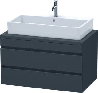 DURAVIT DURASTYLE CONSOLE WASTAFELMEUBEL 900X548 MM KLEUR FRONT: GRAFIET MAT KLEUR CORPUS: GRAFIET MAT AANTAL SCHUIFLADES: 2 SIFONUITSPARING 