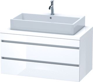 DURAVIT DURASTYLE CONSOLE WASTAFELMEUBEL 1000X548 MM KLEUR FRONT: BETONGRIJS MAT KLEUR CORPUS: BASALT MAT AANTAL SCHUIFLADES: 2 SIFONUITSPARING 