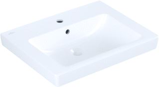 VILLEROY & BOCH SUBWAY 2 KERAMISCHE WASTAFEL 600X470MM UITTIKBARE KRAANGATEN: LINKS EN RECHTS WIT