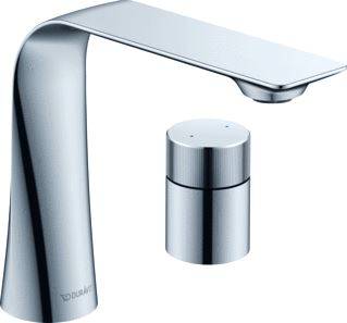 DURAVIT D.1 2-GATS WASTAFELKRAAN MET VASTE UITLOOP 14.8CM CHROOM 