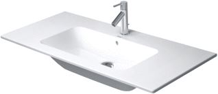 DURAVIT ME BY STARCK WASTAFEL 1030 MM WIT ZIJDEMAT KRAANVLAK MET 1 KRAANGAT OVERLOOP POSITIE ZEEPDISPENSER: ZONDER 