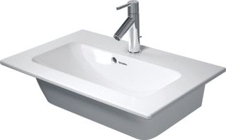 DURAVIT STARCK ME MEUBELWASTAFEL COMPACT ZONDER KRAANGAT MET OVERLOOP 63X40CM MAT WIT 