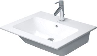 DURAVIT STARCK ME MEUBELWASTAFEL ZONDER KRAANGAT MET OVERLOOP 63X49CM MET WG MAT WIT 