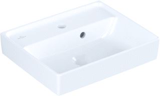 VILLEROY & BOCH COLLARO FONTEIN HOEKIG VOOR 1-GAT KRAANGAT DOORGESTOKEN MET OVERLOOP WAND 370 X 450MM (DXB) WIT ALPINE 