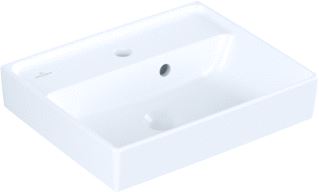 VILLEROY & BOCH COLLARO FONTEIN HOEKIG 1-GAT KRAANGAT DOORGESTOKEN OVERLOOP WAND 370 X 450MM (DXB) STEEN WIT KERAMIEKPLUS 