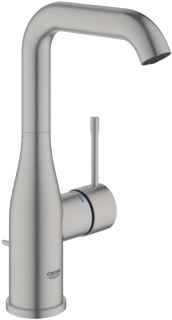 GROHE ESSENCE NEW WASTAFELMENGKRAAN L-SIZE TREKWASTE EENGREEPS 1-GATS 244MM HOOGTE 127MM UITLOOP DRAAIBAAR SUPERSTEEL 