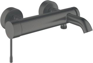 GROHE ESSENCE NEW BADMENGKRAAN WAND EENGREEPS 2-GATS OMSTELINRICHTING 193MM UITLOOP VAST HARD GRAPHITE GEBORSTELD 