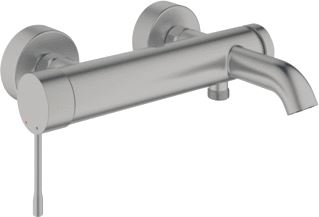 GROHE ESSENCE NEW BADMENGKRAAN WAND EENGREEPS 2-GATS OMSTELINRICHTING 150+/-15MM HART 193MM UITLOOP VAST SUPERSTEEL 