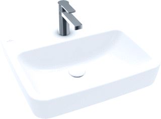 VILLEROY & BOCH O.NOVO WASTAFEL 550X460 MM ZONDER OVERLOOP MET KRAANGAT ANTIBAC CERAMICPLUS ALPINE WIT 