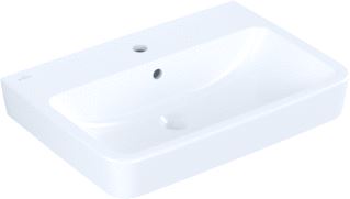 VILLEROY & BOCH O.NOVO WASTAFEL 650X460 MM MET OVERLOOP MET KRAANGAT ANTIBAC CERAMICPLUS ALPINE WIT 