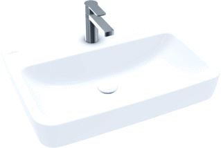 VILLEROY & BOCH O.NOVO WASTAFEL 650X460 MM ZONDER OVERLOOP MET KRAANGAT ANTIBAC CERAMICPLUS ALPINE WIT 