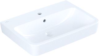 VILLEROY & BOCH O.NOVO OPZETWASTAFEL 650X460 MM MET OVERLOOP MET KRAANGAT ANTIBAC CERAMICPLUS ALPINE WIT 