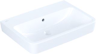 VILLEROY & BOCH O.NOVO OPZETWASTAFEL 650X460 MM MET OVERLOOP ZONDER KRAANGAT ANTIBAC CERAMICPLUS ALPINE WIT 