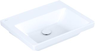 VILLEROY & BOCH SUBWAY 3.0 MEUBELWASTAFEL 600X470MM ONDERKANT GESLEPEN ZONDER KRAANGAT ZONDER OVERLOOP. WIT ALPIN C+