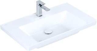 VILLEROY & BOCH SUBWAY 3.0 MEUBELWASTAFEL 800X470MM. VOOR 3-GATS ARMATUUR MIDDELSTE KRAANGAT GESTOKEN ZONDER OVERLOOP. WIT ALPIN C+