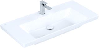 VILLEROY & BOCH SUBWAY 3.0 MEUBELWASTAFEL 1000X470MM. VOOR 3-GATS ARMATUUR MIDDELSTE KRAANGAT GESTOKEN ZONDER OVERLOOP. WIT ALPIN C+