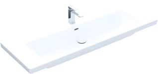 VILLEROY & BOCH SUBWAY 3.0 MEUBELWASTAFEL 1300X470MM. VOOR 3-GATS ARMATUUR MIDDELSTE KRAANGAT GESTOKEN MET OVERLOOP. WIT ALPIN C+