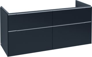 VILLEROY & BOCH SUBWAY 3.0 WASTAFELONDERKAST 4 UITTREKLADEN 1272 X 576 X 478 MM VOLCANO BLACK