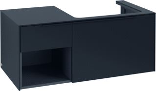 VILLEROY & BOCH SUBWAY 3.0 WASTAFELONDERKAST 2 UITTREKLADEN 1001 X 423 X 516 MM VOLCANO BLACK / VOLCANO BLACK