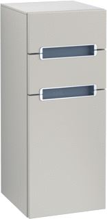 VILLEROY & BOCH SUBWAY 2.0 ZIJKAST 1 DEUR 2 SCHUIFLADEN 356 X 857 X 370 MM SOFT GREY / GLASS SILVER GREY