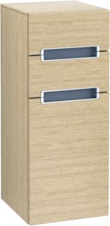 VILLEROY & BOCH SUBWAY 2.0 ZIJKAST 1 DEUR 2 SCHUIFLADEN 356 X 857 X 370 MM NORDIC OAK / GLASS SILVER GREY