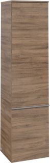 VILLEROY & BOCH BADMEUBELKAST VENTICELLO HOGE KAST 404X1546X372MM RECHTS GREEP CHROOM CORPUS KANSAS OAK