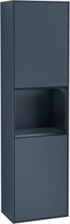 VILLEROY & BOCH FINION HOGE KAST MET VERLICHTING 2 DEUREN SCHARNIER LINKS 418X1516X270MM VAK BLACK MATT LACQUER CORPUS MIDNIGHT BLUE MATT LACQUER