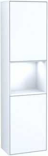 VILLEROY & BOCH FINION HOGE KAST MET VERLICHTING 2 DEUREN SCHARNIER RECHTS 418X1516X270MM VAK GLOSSY WHITE LACQUER CORPUS GLOSSY WHITE LACQUER