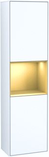 VILLEROY & BOCH FINION HOGE KAST MET VERLICHTING 2 DEUREN SCHARNIER RECHTS 418X1516X270MM VAK GOLD MATT LACQUER CORPUS GLOSSY WHITE LACQUER