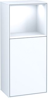 VILLEROY & BOCH FINION ZIJKAST MET VERLICHTING SCHARNIER LINKS VAK BOVEN 418X936X270MM CORPUS GLOSSY WHITE LACQUER